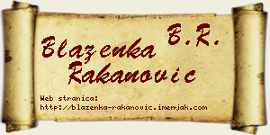Blaženka Rakanović vizit kartica
